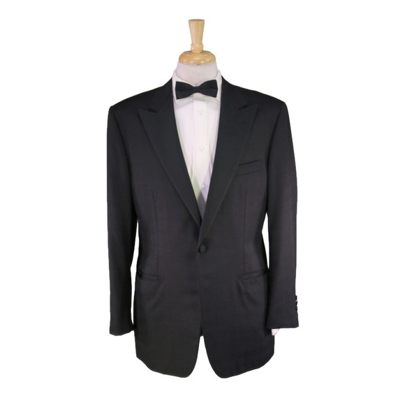 Stefano Ricci Other - Stefano Ricci Recent Black Tone Check Super 180's Wool Peak Lapel 1B Tuxedo 42R
